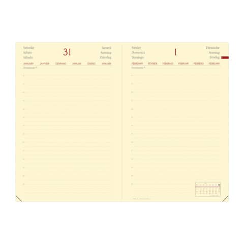 Agenda giornaliera 2025 Quo Vadis Daily 21 Prestige Silk 13x21 cm rosso - 37501425MQ